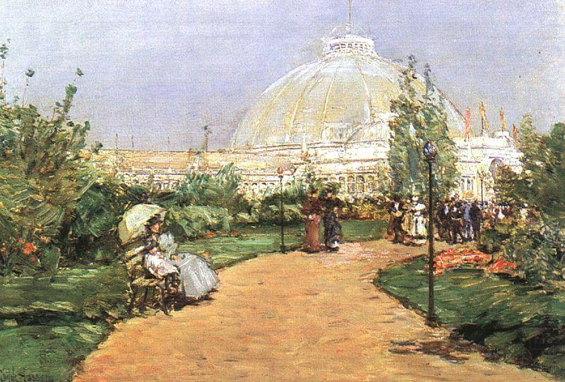 The Chicago Exhibition, Crystal Palace, Childe Hassam
